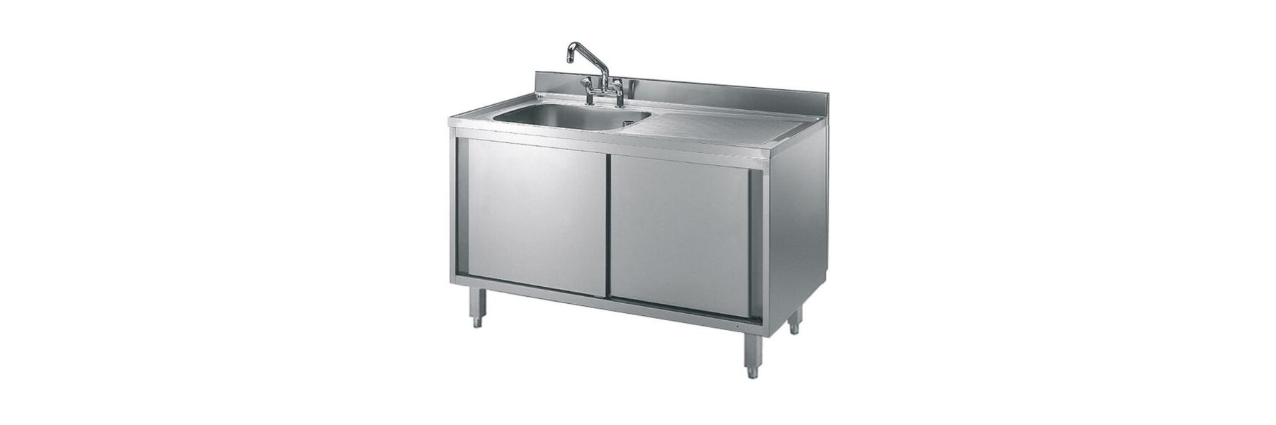 Gastro-Küchenspüle 60x61 Cm – Einbecken Edelstahl-Spültisch Mit Aufkantung 13 Cm