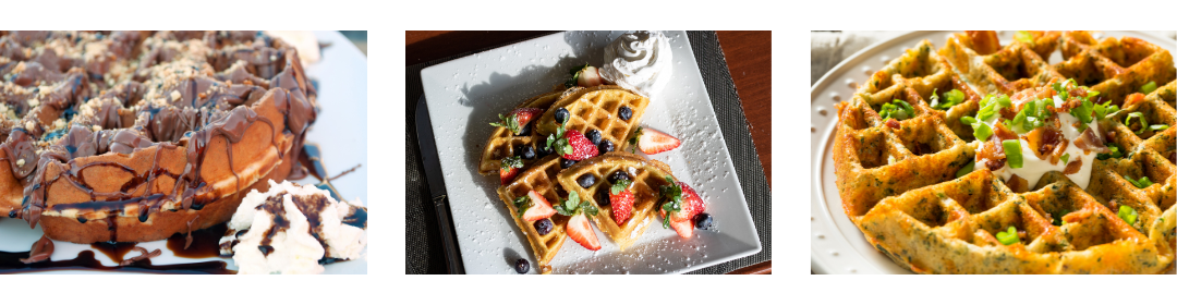 Köstlich aussehende runde Waffeln 