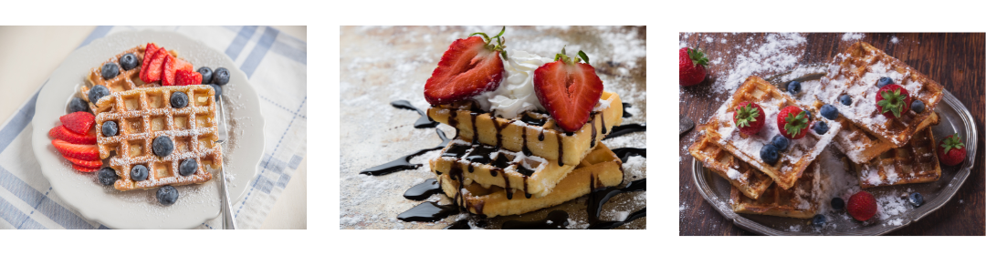 Leckere Brüsseler Waffeln mit Beeren und Schokos0ße