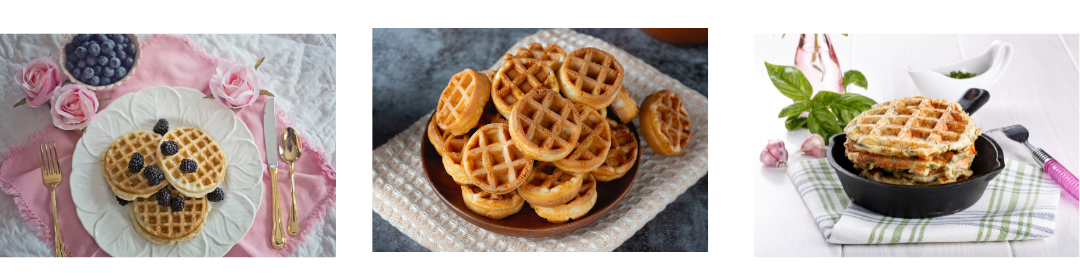 Kleine süße Waffeln für Frühstücksbuffet