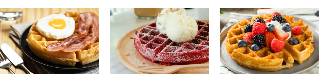 3 Leckere Waffeln mit süßen und herzhaften Waffeln