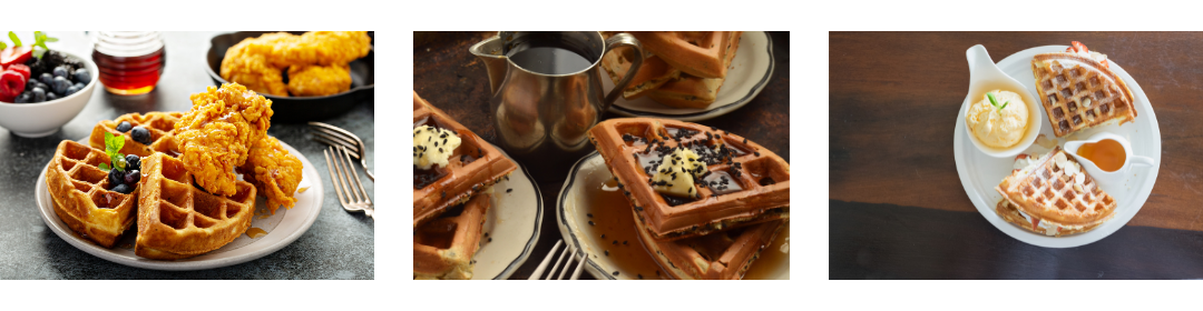 Süße und Herzhafte runde Waffeln