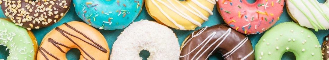 Donuts in verschiednen Geschmacksrichtungen