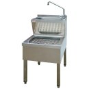 Basix Waschbecken 500 x 600 x 890 mm - Edelstahl, mit...