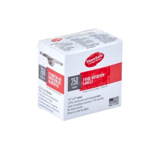 Cambro Storesafe Food Rotation Halbformat Etiketten 24X 250 Blatt