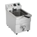 Buffalo Induktionsfritteuse 7,5L - mit Ablassventil, Edelstahl, 220/240V