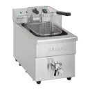 Buffalo Induktionsfritteuse 7,5L - mit Ablassventil, Edelstahl, 220/240V