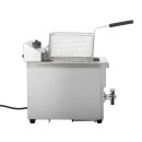 Buffalo Induktionsfritteuse 7,5L - mit Ablassventil, Edelstahl, 220/240V
