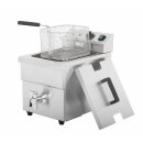 Buffalo Induktionsfritteuse 7,5L - mit Ablassventil, Edelstahl, 220/240V