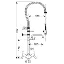 Gastro M Einloch-Geschirrbrause Niedriges Modell Mit...