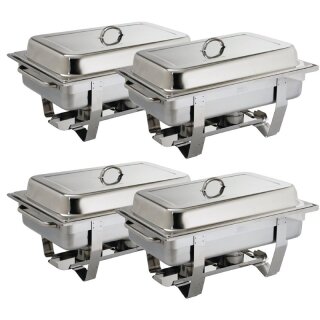 Chafing Dish 1/1 GN jeweils 9 Liter, 4 Stück