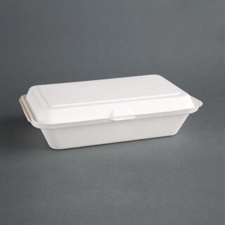 Fiesta Compostable Kompostierbare Zuckerrohr Klappdeckelbehälter 24,8Cm