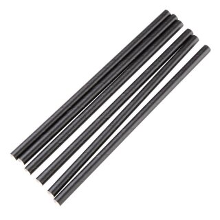 Fiesta Compostable Kompostierbare Einzeln Verpackte Papierstrohhalme 14Cm Schwarz (250 Stück)
