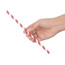 Fiesta Compostable Kompostierbare Einzeln Verpackte Papierstrohhalme 21Cm Rot-Weiß (250 Stück)