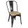 Bolero Bistro Beistellstuhl Schwarz mit Holzsitzauflage (4 Stück)