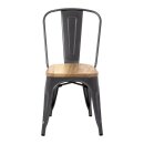 Bolero Bistro Stahlstühle Mit Holzsitz Grau (4 Stück)