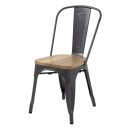 Bolero Bistro Stahlstühle Mit Holzsitz Grau (4 Stück)