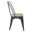 Bolero Bistro Stahlstühle Mit Holzsitz Grau (4 Stück)