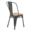 Bolero Bistro Stahlstühle Mit Holzsitz Grau (4 Stück)