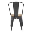Bolero Bistro Stahlstühle Mit Holzsitz Grau (4 Stück)