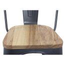 Bolero Bistro Stahlstühle Mit Holzsitz Grau (4 Stück)