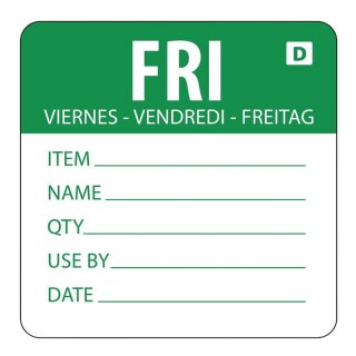 Vogue Auflösbare Etiketten Freitag Grün (250 Stück)