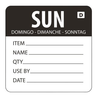 Vogue Auflösbare Etiketten Sonntag Schwarz (250 Stück)