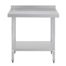 Vogue Arbeitstisch 900x900x700mm mit Grundboden und Aufkantung aus Edelstahl