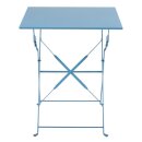 Bolero Stahltisch Perth quadratisch in azurblau im Gehwegstil 600x600x710mm