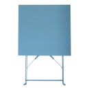 Bolero Stahltisch Perth quadratisch in azurblau im Gehwegstil 600x600x710mm