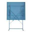Bolero Stahltisch Perth quadratisch in azurblau im Gehwegstil 600x600x710mm