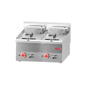 Elektro Doppelfritteuse 2x10 Liter - mit Kaltzone, 15 kW