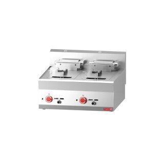 Gastro M Elektro Doppelfritteuse 2x10 Liter - mit Kaltzone & Ablasshahn