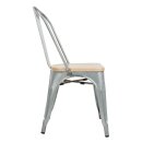 Bolero Bistro Stühle Aus Verzinktem Stahl Mit Holzsitz 4 Stück