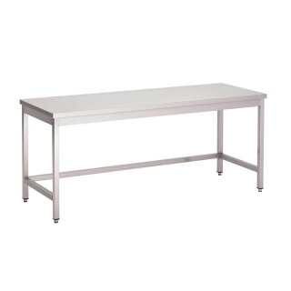 Gastro M Arbeitstisch mit Grundboden aus Edelstahl 1600x