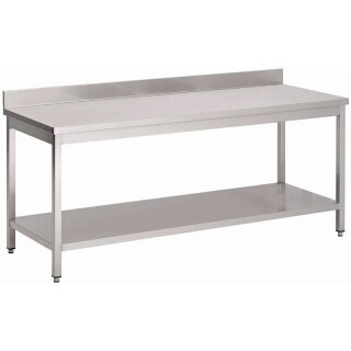 Gastro M Arbeitstisch mit Aufkantung und Grundlboden 700x700x880mm