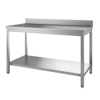 Gastro M Arbeitstisch mit Grundboden und Aufkantung aus Edelstahl 1500x700x850 mm