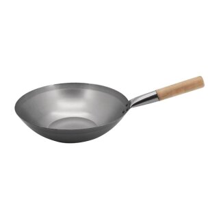 Vogue Wok Aus Stahl Mit Flachem Boden 330Mm