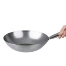 Vogue Wok milder Stahl flacher Boden 35,6(Ø)cm