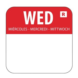 Vogue Farbcode Sticker Mittwoch Rot (1000 Stück)