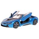 BMW i8 blau RASTAR Modell 1:14 Ferngesteuertes Auto + 2,4 GHz Fernbedienung
