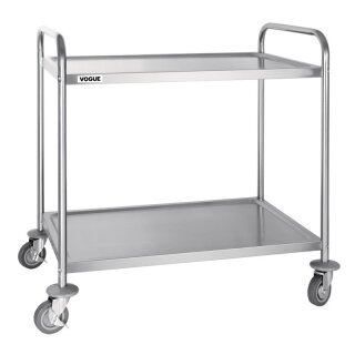 Großer Abräumwagen mit 2 Etagen aus Edelstahl 86 x 53,5 x 93 cm