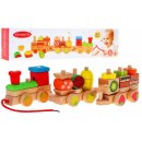 Holzlokomotive mit Sortierern für Kinder ab 3 Jahren, sensorisches Spielzeug + 27 Blöcke