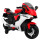 R1 Elektro-Superbike für Kinder Rot + Stützräder + Hupe + LED-Leuchten