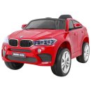 BMW X6M Elektroauto für Kinder, rote Farbe + Fernbedienung + EVA + Freistart + Audio + LED