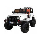 Batteriebetriebenes All-Terrain-Auto für Kinder, weißer Jeep-Geländewagen + Fernbedienung + Licht und Sound