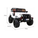 Batteriebetriebenes All-Terrain-Auto für Kinder, weißer Jeep-Geländewagen + Fernbedienung + Licht und Sound