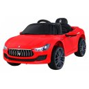 Batteriebetriebener Maserati Ghibli für Kinder Rot + Fernbedienung + Freistart + EVA + MP3-USB + LED