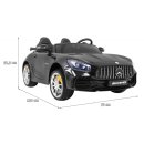 Mercedes-Benz GT R für Kinder. Schwarze Lackierung + Allradantrieb + Lüftungsschlitze + Fernbedienung + EVA + MP3-LED