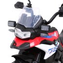 Batteriebetriebenes BMW F850 GS Motorrad für Kinder Rot + Stützräder + Audio-LED + Freistart + EVA